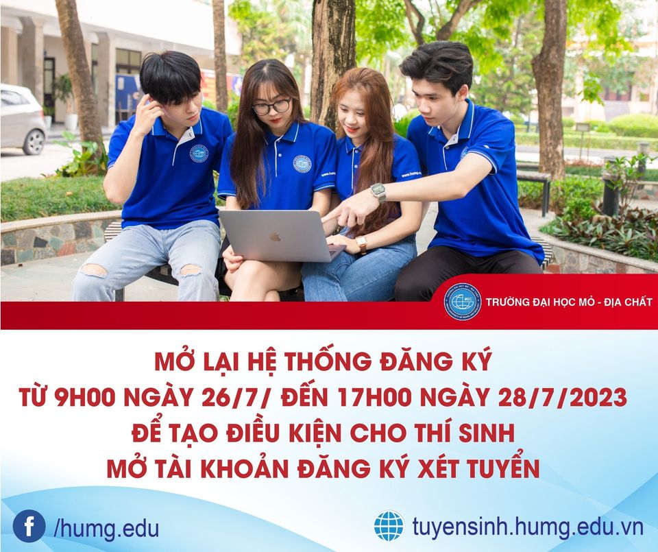 MỞ LẠI HỆ THỐNG ĐĂNG KÝ ĐỂ TẠO ĐIỀU KIỆN CHO THÍ SINH ĐĂNG KÝ XÉT TUYỂN