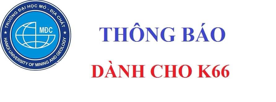 THÔNG BÁO DÀNH CHO K66